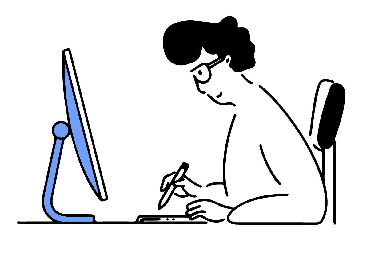 Blue metronome icon on transparent background